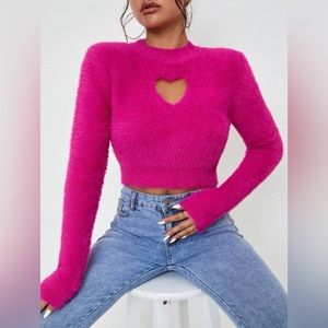 Barbie pink sweater with heart cutout
